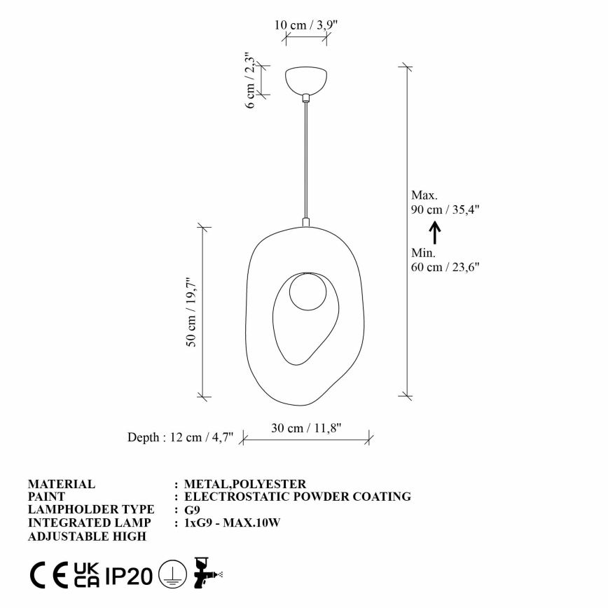Brilagi - Lustr na lanku WABI SABI 1xE27/40W/230V krémová