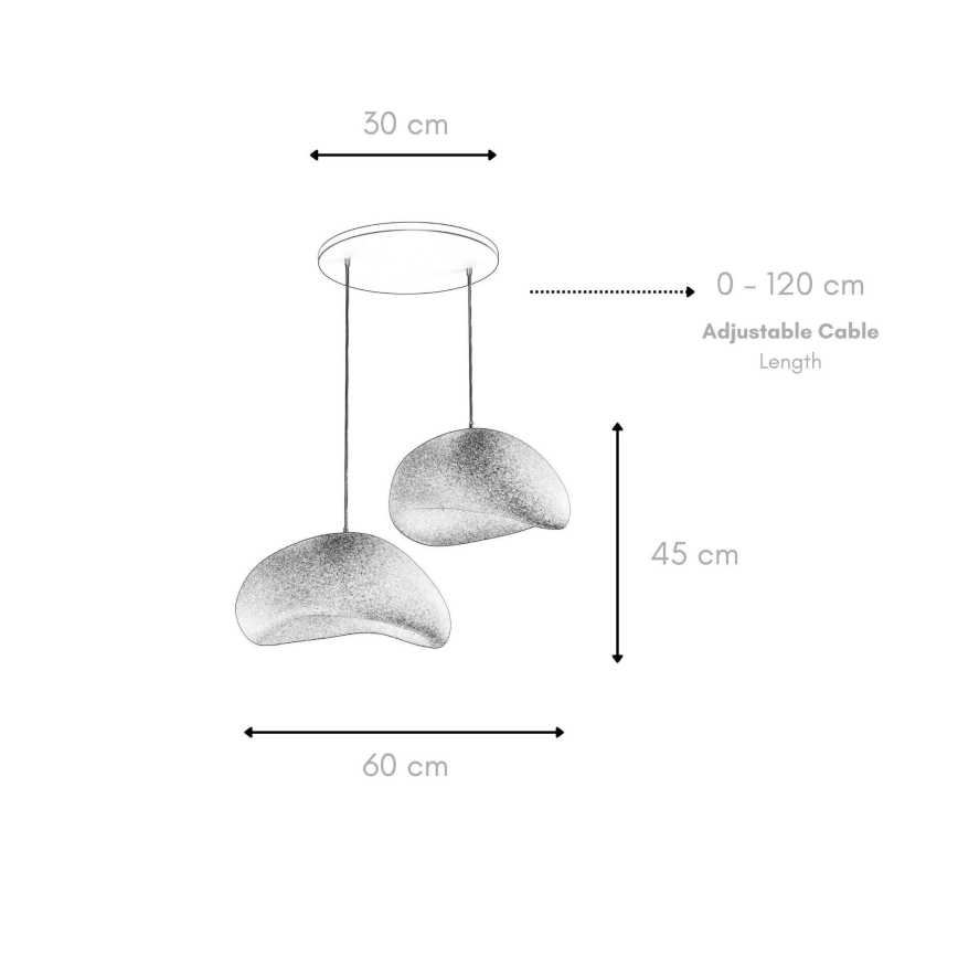 Brilagi - Lustr na lanku WABI SABI 2xE27/40W/230V bílá