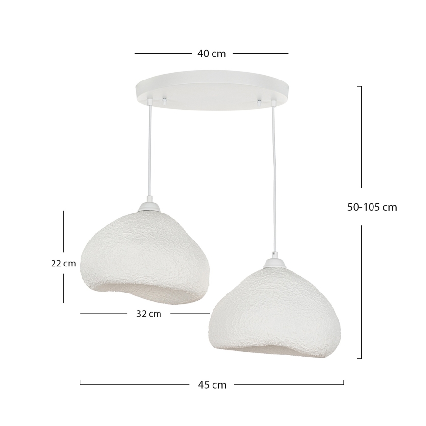 Brilagi - Lustr na lanku WABI SABI 2xE27/40W/230V pr. 45 cm bílá