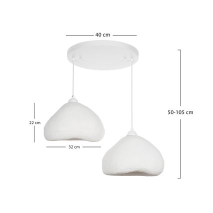 Brilagi - Lustr na lanku WABI SABI 2xE27/40W/230V pr. 45 cm bílá