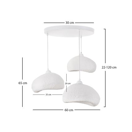 Brilagi - Lustr na lanku WABI SABI 3xE27/40W/230V pr. 60 cm bílá