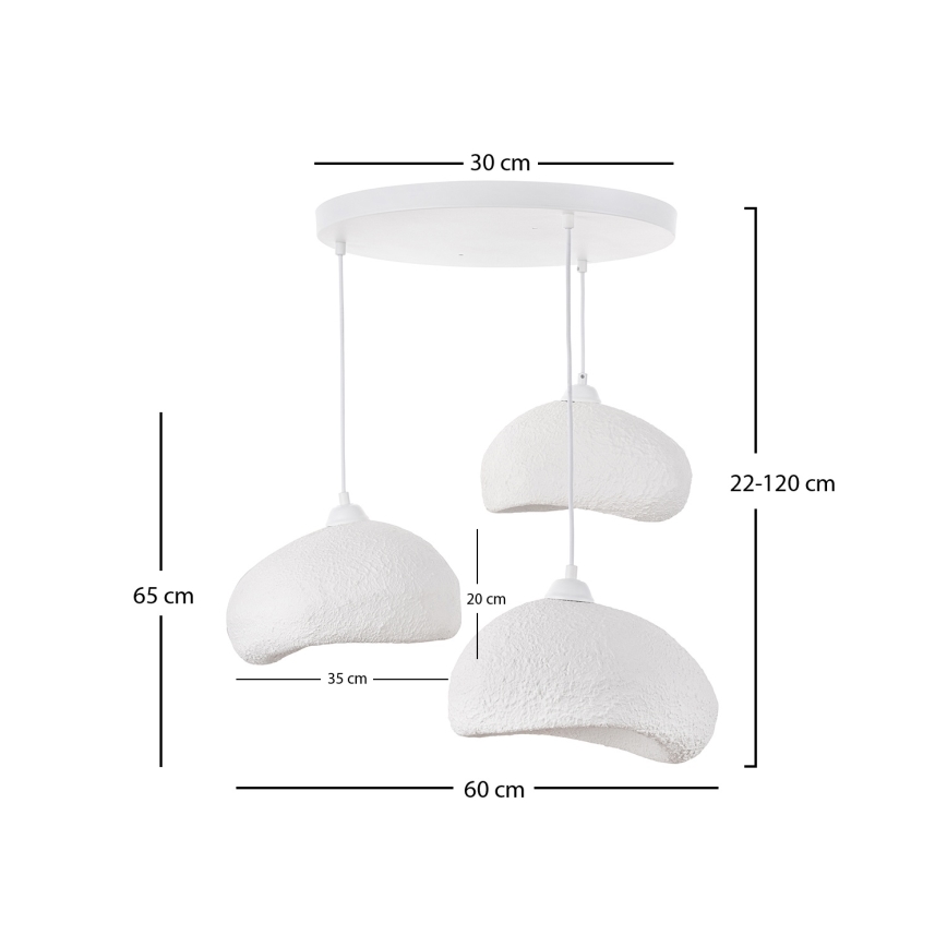 Brilagi - Lustr na lanku WABI SABI 3xE27/40W/230V pr. 60 cm bílá