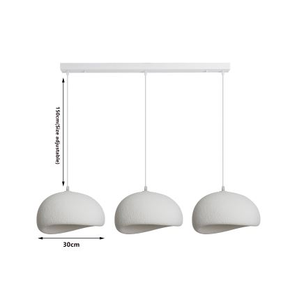 BRILAGI - Lustr na lanku WABI SABI 3xE27/60W/230V bílá