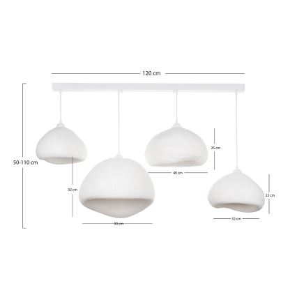 Brilagi - Lustr na lanku WABI SABI 4xE27/40W/230V bílá