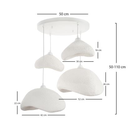 Brilagi - Lustr na lanku WABI SABI 4xE27/40W/230V pr. 90 cm bílá