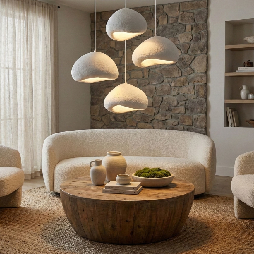 Brilagi - Lustr na lanku WABI SABI 4xE27/40W/230V pr. 95 cm bílá