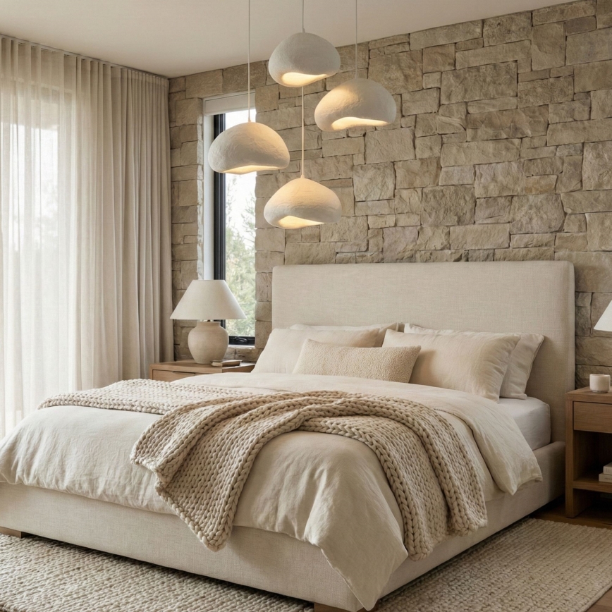 Brilagi - Lustr na lanku WABI SABI 4xE27/40W/230V pr. 95 cm bílá