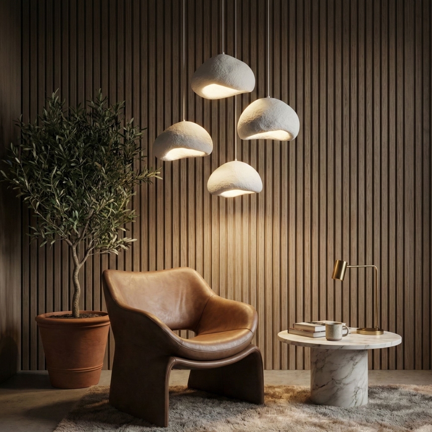 Brilagi - Lustr na lanku WABI SABI 4xE27/40W/230V pr. 95 cm bílá