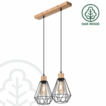 Brilagi - Lustr na lanku WOODY BASKET 2xE27/60W/230V dub