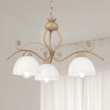 Brilagi - Lustr na řetězu ANTICO MODERN 3xE27/60W/230V béžová
