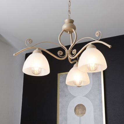 Brilagi - Lustr na řetězu ANTICO MODERN 3xE27/60W/230V béžová