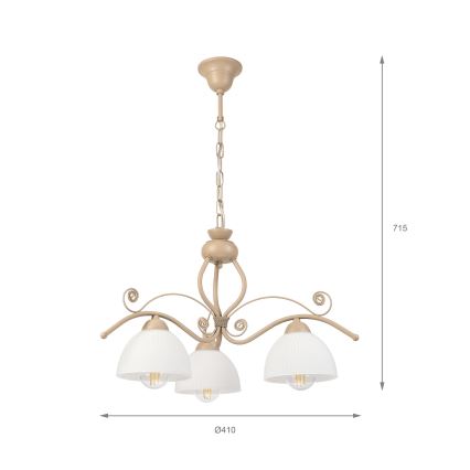 Brilagi - Lustr na řetězu ANTICO MODERN 3xE27/60W/230V béžová