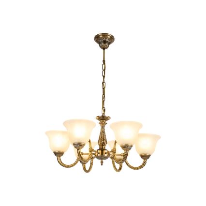 Brilagi - Lustr na řetězu CLASSIC 6xE14/10W/230V mosaz