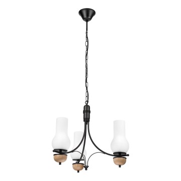 Brilagi - Lustr na řetězu COTTAGE 3xE14/40W/230V buk/bílá