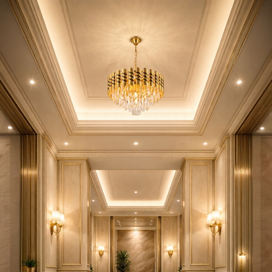 Brilagi - Lustr na řetězu CRISTAL 5xE14/40W/230V pr. 38 cm