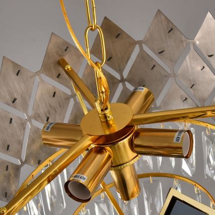 Brilagi - Lustr na řetězu CRISTAL 5xE14/40W/230V pr. 38 cm zlatá/černá