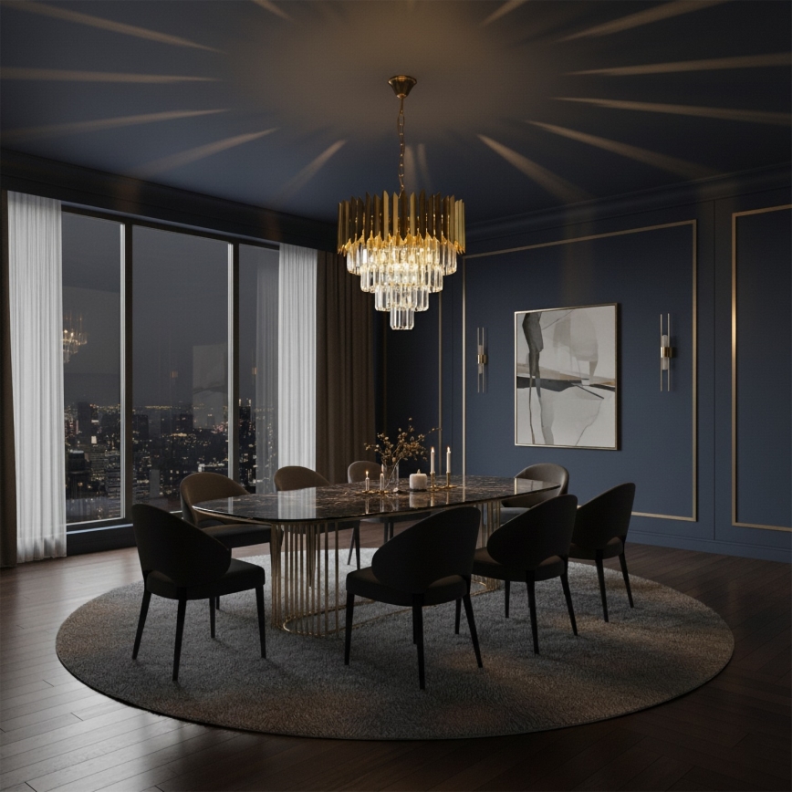 Brilagi - Lustr na řetězu CRISTAL 5xE14/40W/230V pr. 43 cm