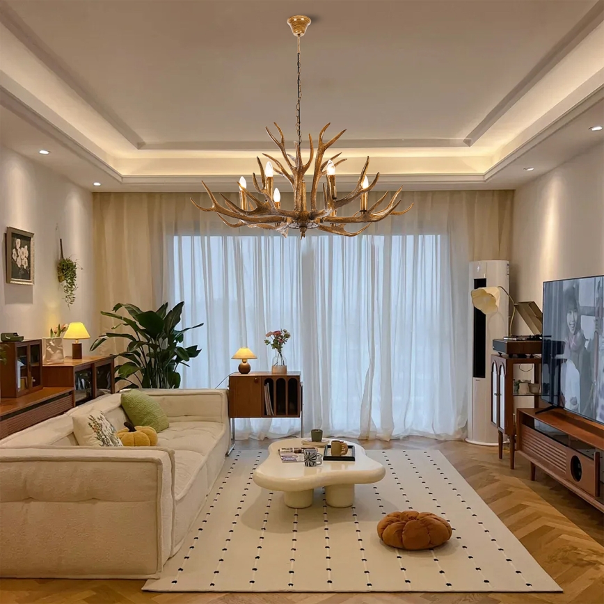 Brilagi - Lustr na řetězu DEER 6xE14/10W/230V pr. 102 cm paroží