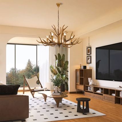 Brilagi - Lustr na řetězu DEER 6xE14/10W/230V pr. 102 cm paroží