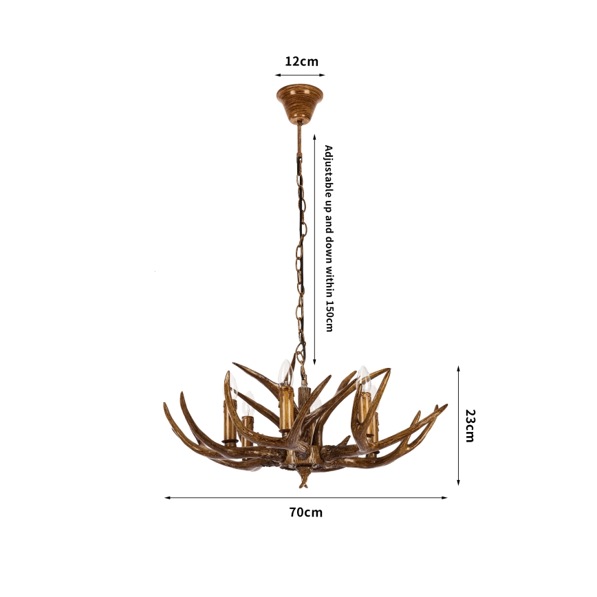 Brilagi - Lustr na řetězu DEER 6xE14/10W/230V pr. 70 cm