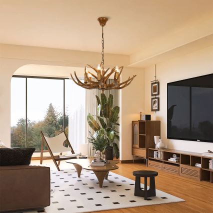 Brilagi - Lustr na řetězu DEER 6xE14/10W/230V pr. 70 cm paroží