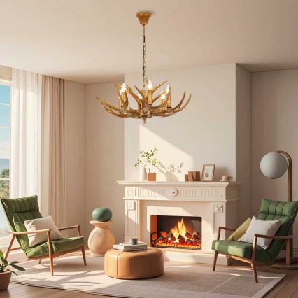 Brilagi - Lustr na řetězu DEER 6xE14/10W/230V pr. 70 cm paroží