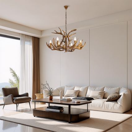 Brilagi - Lustr na řetězu DEER 6xE14/10W/230V pr. 80 cm paroží