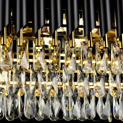 Brilagi - Lustr na řetězu ECLIPSE 10xE14/10W/230V 78x28 cm černá/zlatá