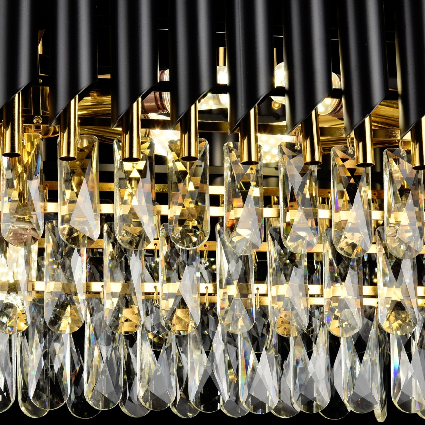 Brilagi - Lustr na řetězu ECLIPSE 10xE14/10W/230V 78x28 cm černá/zlatá