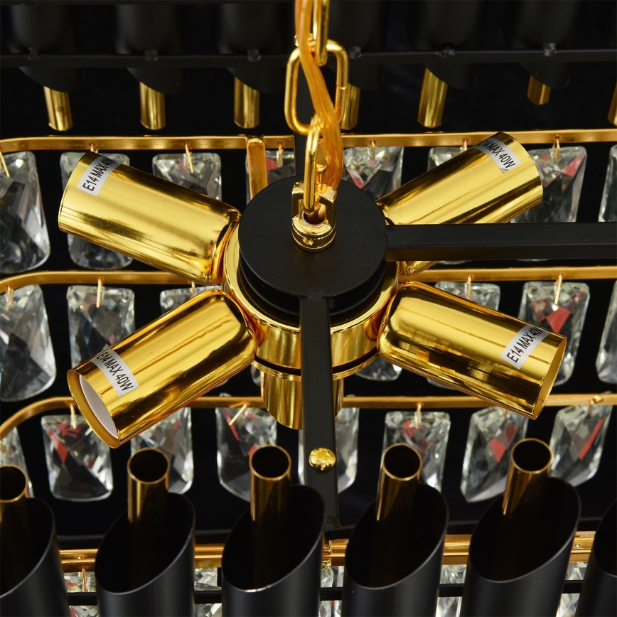 Brilagi - Lustr na řetězu ECLIPSE 10xE14/10W/230V 78x28 cm černá/zlatá