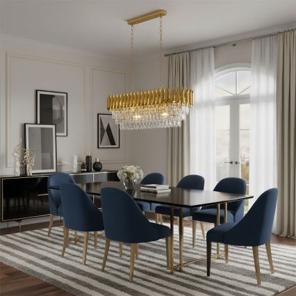 Brilagi - Lustr na řetězu ECLIPSE 10xE14/10W/230V 78x28 cm zlatá