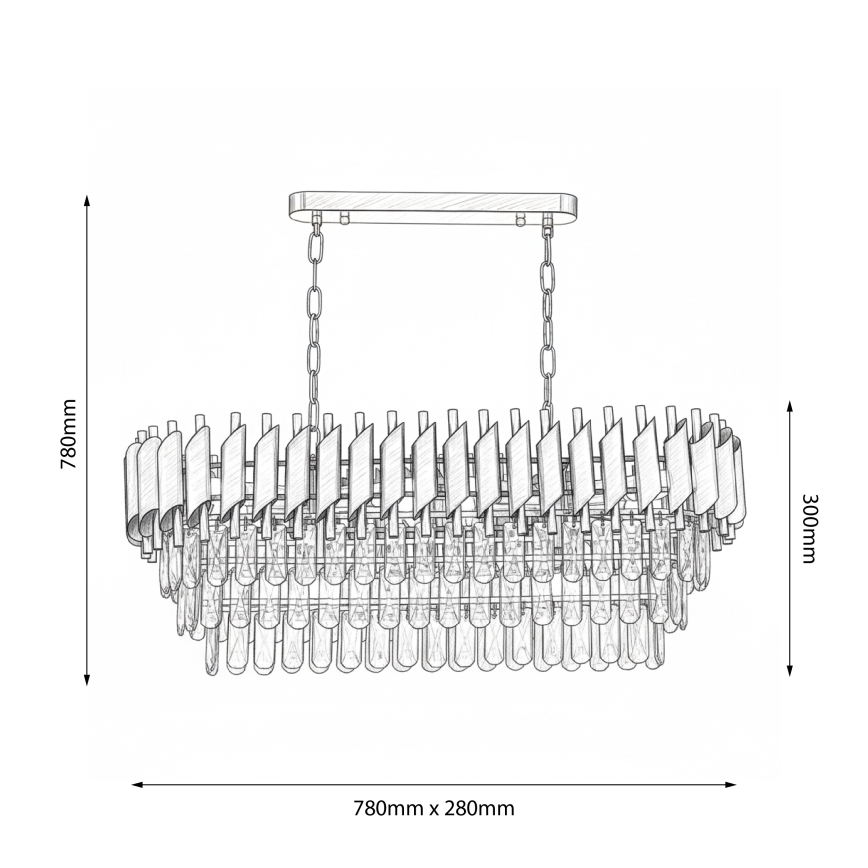 Brilagi - Lustr na řetězu ECLIPSE 10xE14/10W/230V 78x28 cm zlatá