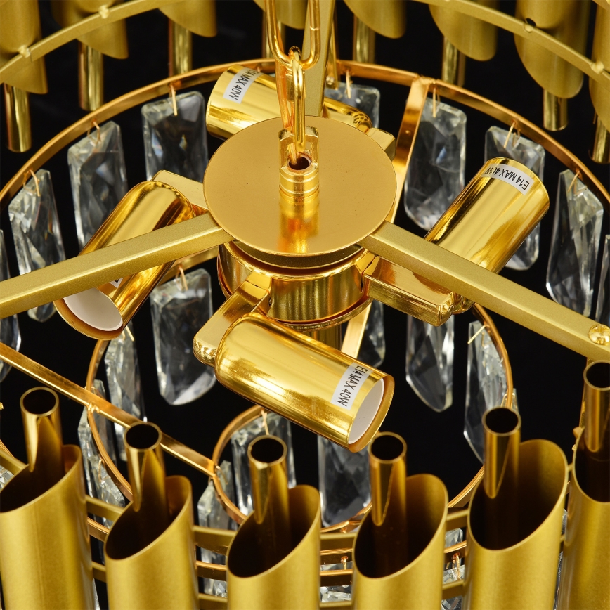 Brilagi - Lustr na řetězu ECLIPSE 5xE14/10W/230V pr. 38 cm zlatá