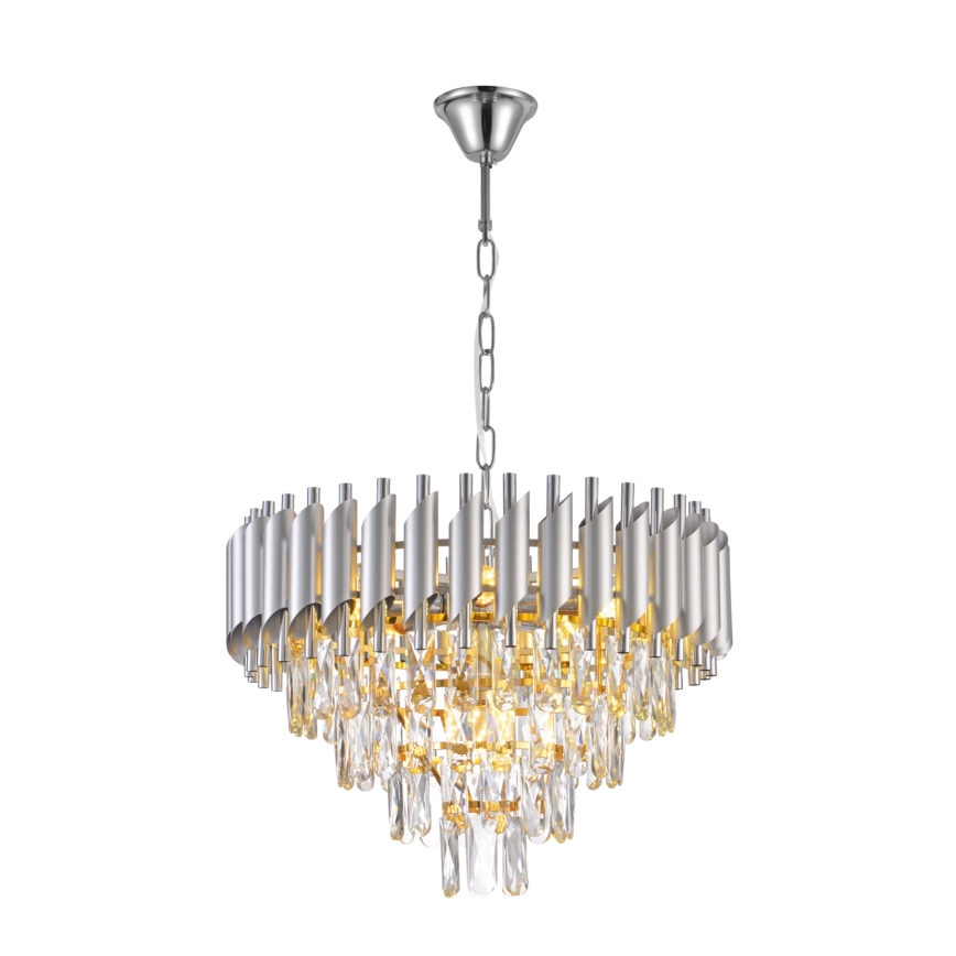 Brilagi - Lustr na řetězu ECLIPSE 7xE14/10W/230V pr. 48 cm stříbrná