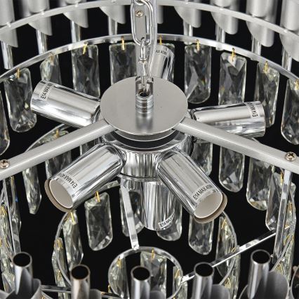 Brilagi - Lustr na řetězu ECLIPSE 7xE14/10W/230V pr. 48 cm stříbrná