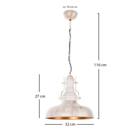Brilagi - Lustr na řetězu PYRONIC 1xE27/40W/230V pr. 32 cm krémová/patina