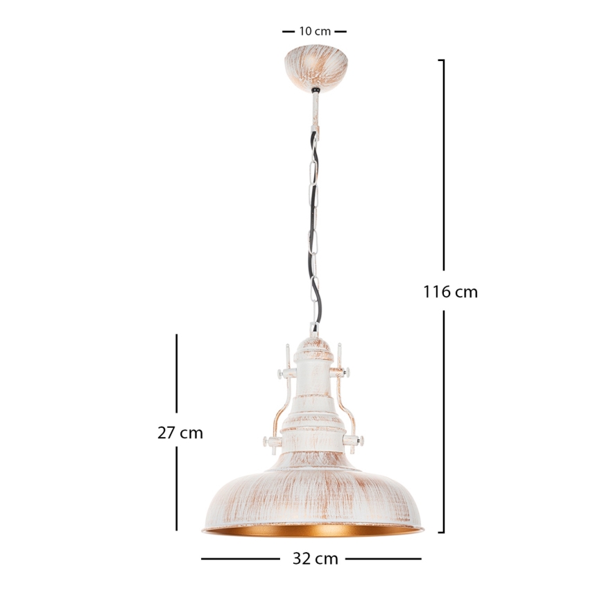 Brilagi - Lustr na řetězu PYRONIC 1xE27/40W/230V pr. 32 cm krémová/patina