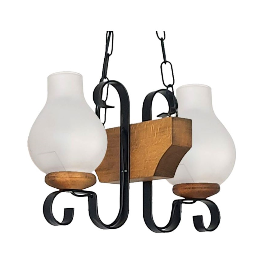 Brilagi - Lustr na řetězu QUEEN 2xE14/40W/230V buk