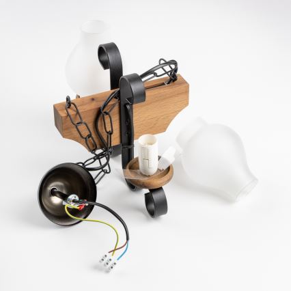 Brilagi - Lustr na řetězu QUEEN 2xE14/40W/230V buk