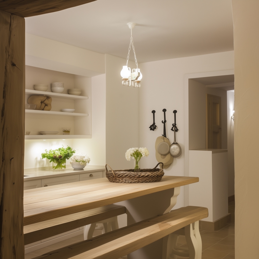 Brilagi - Lustr na řetězu QUEEN 2xE14/40W/230V buk/krémová