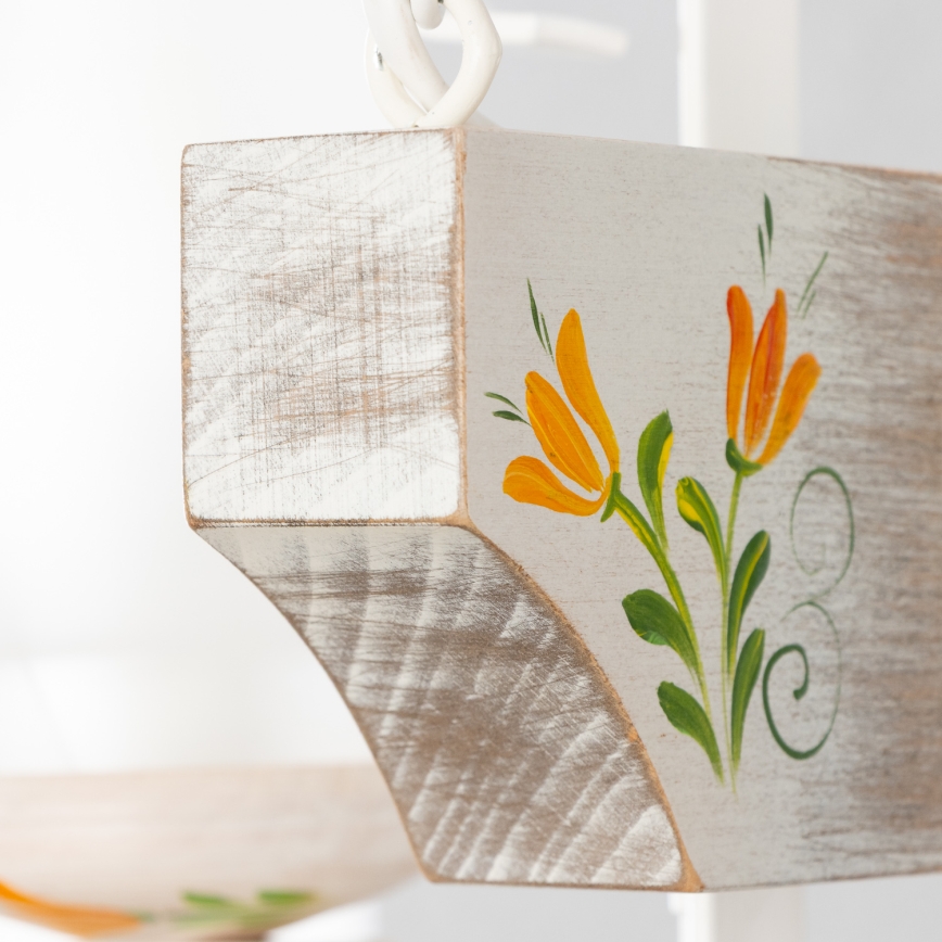 Brilagi - Lustr na řetězu QUEEN 2xE14/40W/230V buk/krémová