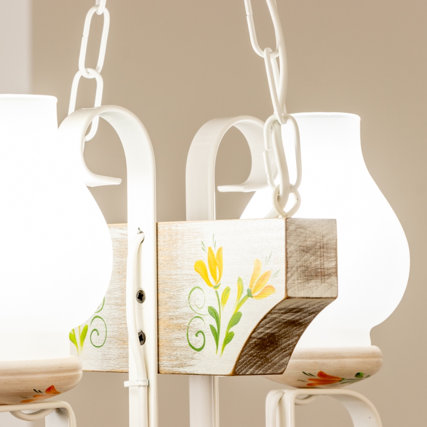 Brilagi - Lustr na řetězu QUEEN 2xE14/40W/230V buk/krémová