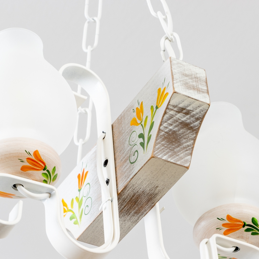 Brilagi - Lustr na řetězu QUEEN 2xE14/40W/230V buk/krémová