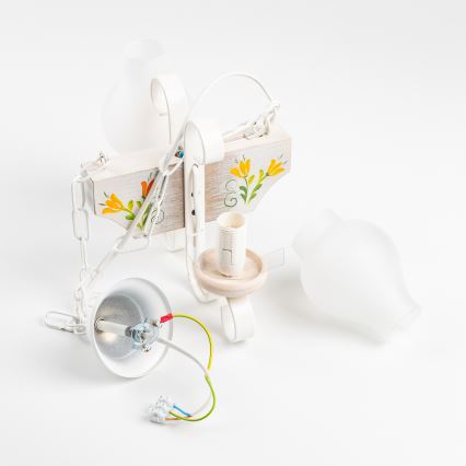 Brilagi - Lustr na řetězu QUEEN 2xE14/40W/230V buk/krémová