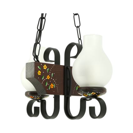 Brilagi - Lustr na řetězu QUEEN 2xE14/40W/230V buk/wenge