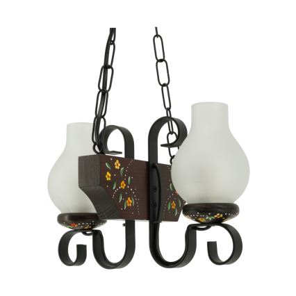 Brilagi - Lustr na řetězu QUEEN 2xE14/40W/230V buk/wenge