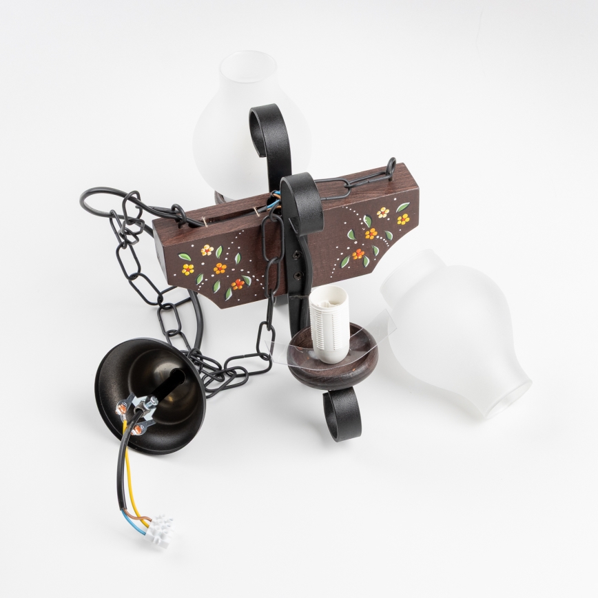 Brilagi - Lustr na řetězu QUEEN 2xE14/40W/230V buk/wenge