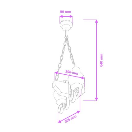 Brilagi - Lustr na řetězu QUEEN 2xE14/40W/230V buk/wenge