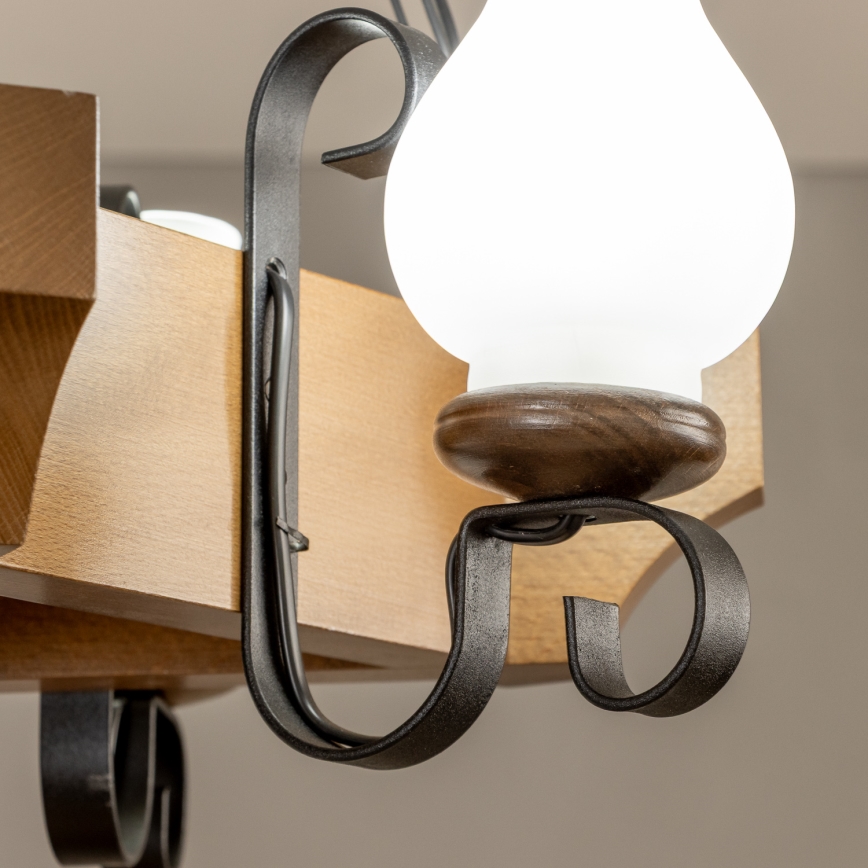 Brilagi - Lustr na řetězu QUEEN 3xE14/40W/230V buk/ořech