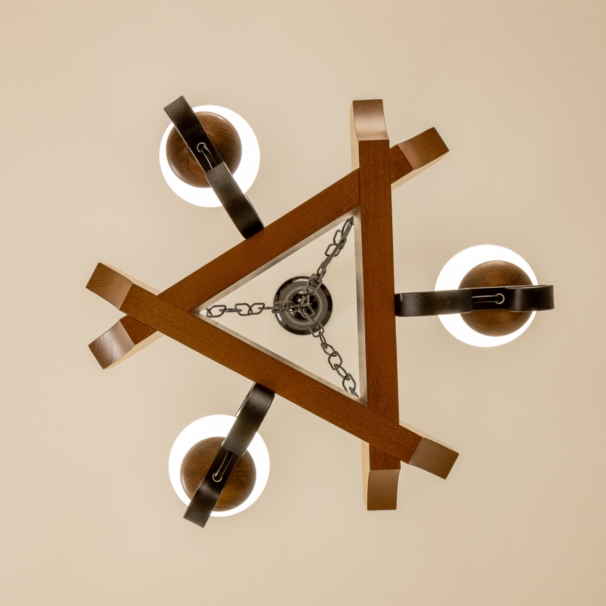 Brilagi - Lustr na řetězu QUEEN 3xE14/40W/230V buk/ořech